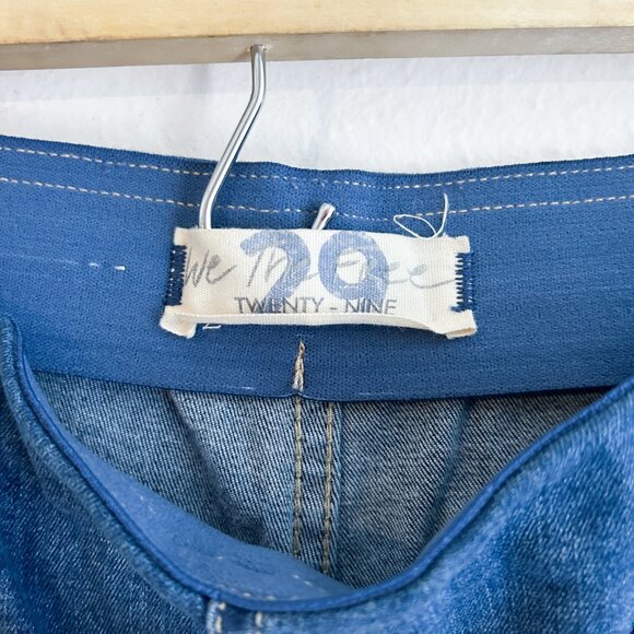 FREE PEOPLE We the Free Drapey A Line Flare Bell Bottom Pull On Jean in Blue 29 - Picture 9 of 12